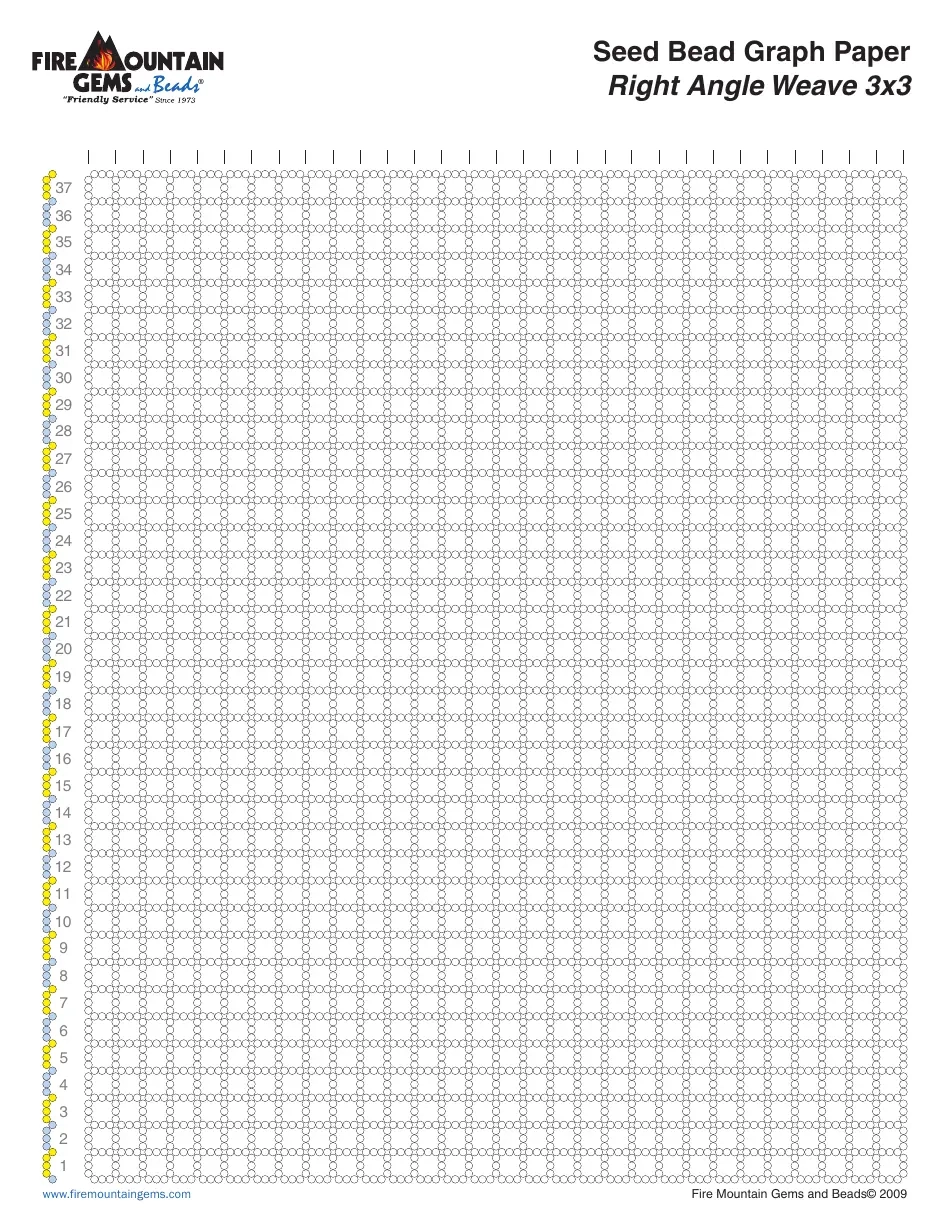seed bead graph paper right angle weave 3x3 download printable pdf templateroller