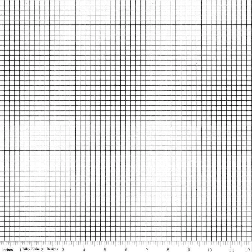 Sew Journal Graph Paper C13886 Black By Riley Blake Geometric Grid Cute Little Fabric Shop