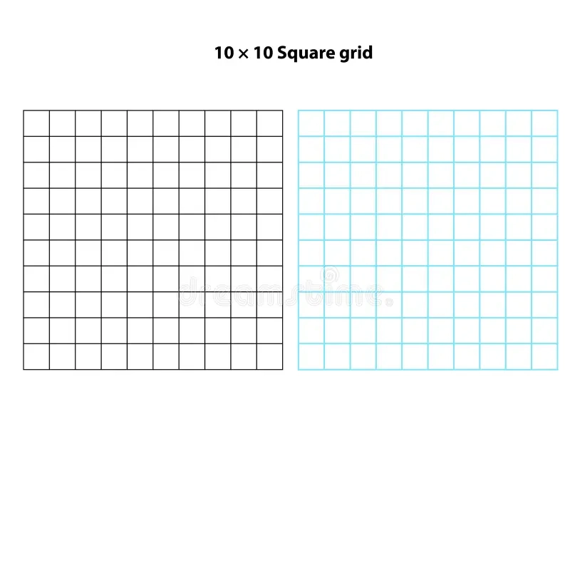 Square Grid With 10 By 10 Squares Grid Blue And Black Color Vector Illustration Stock Vector Illustration Of Black Decor 292117176