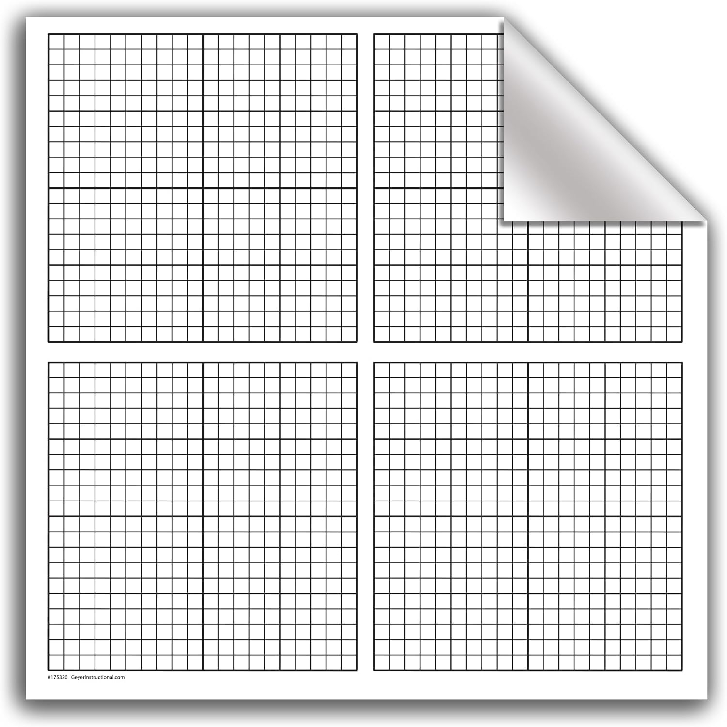 Unit Circle Poster Easy Cling Graph Sheet 1 Squares With XY Axis 30x27 1 Inch Grid Paper