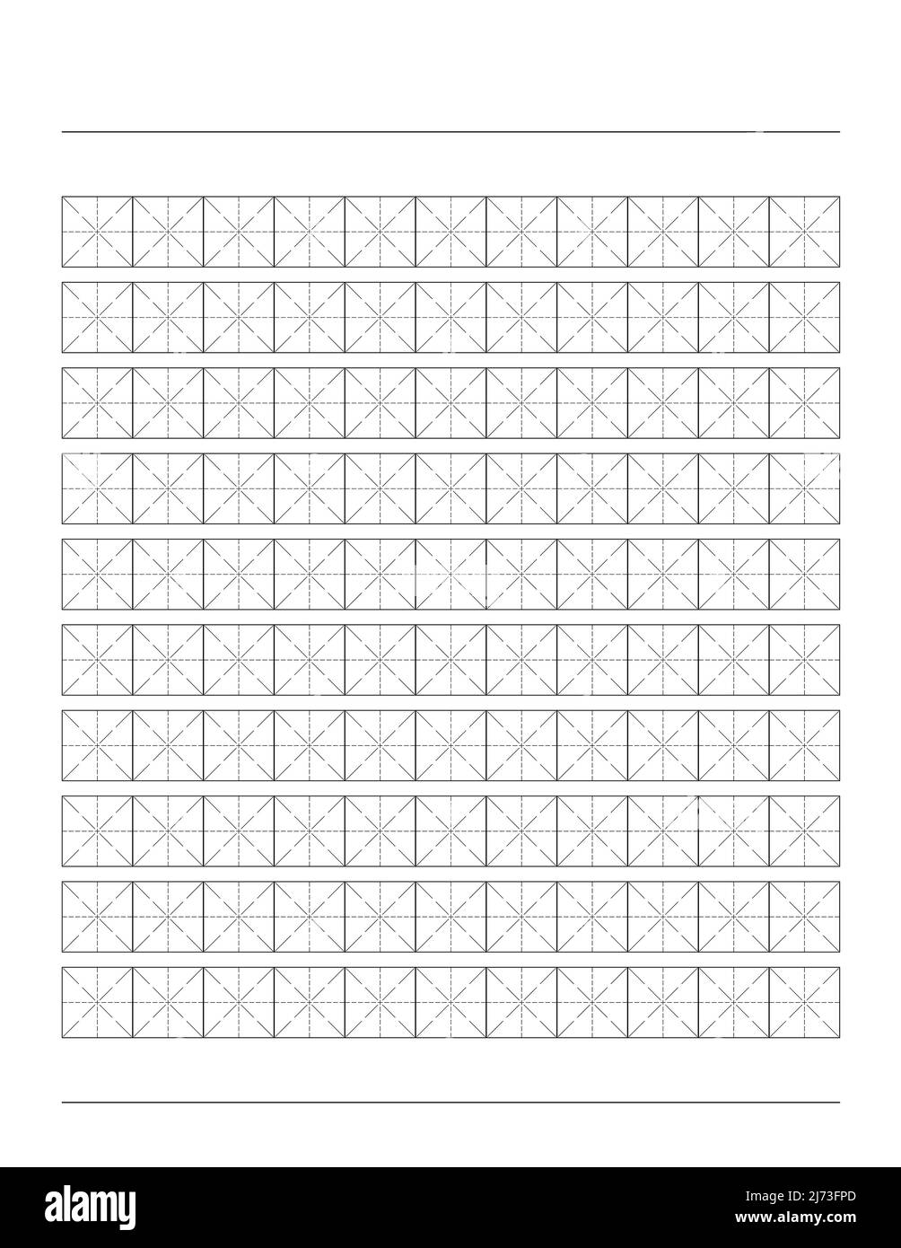 Workbook For Writing Hieroglyphs Lined Paper For Printing Geometric Pattern For School Realistic Lined Paper Simulator For Writing Chinese Stock Vector Image Art Alamy