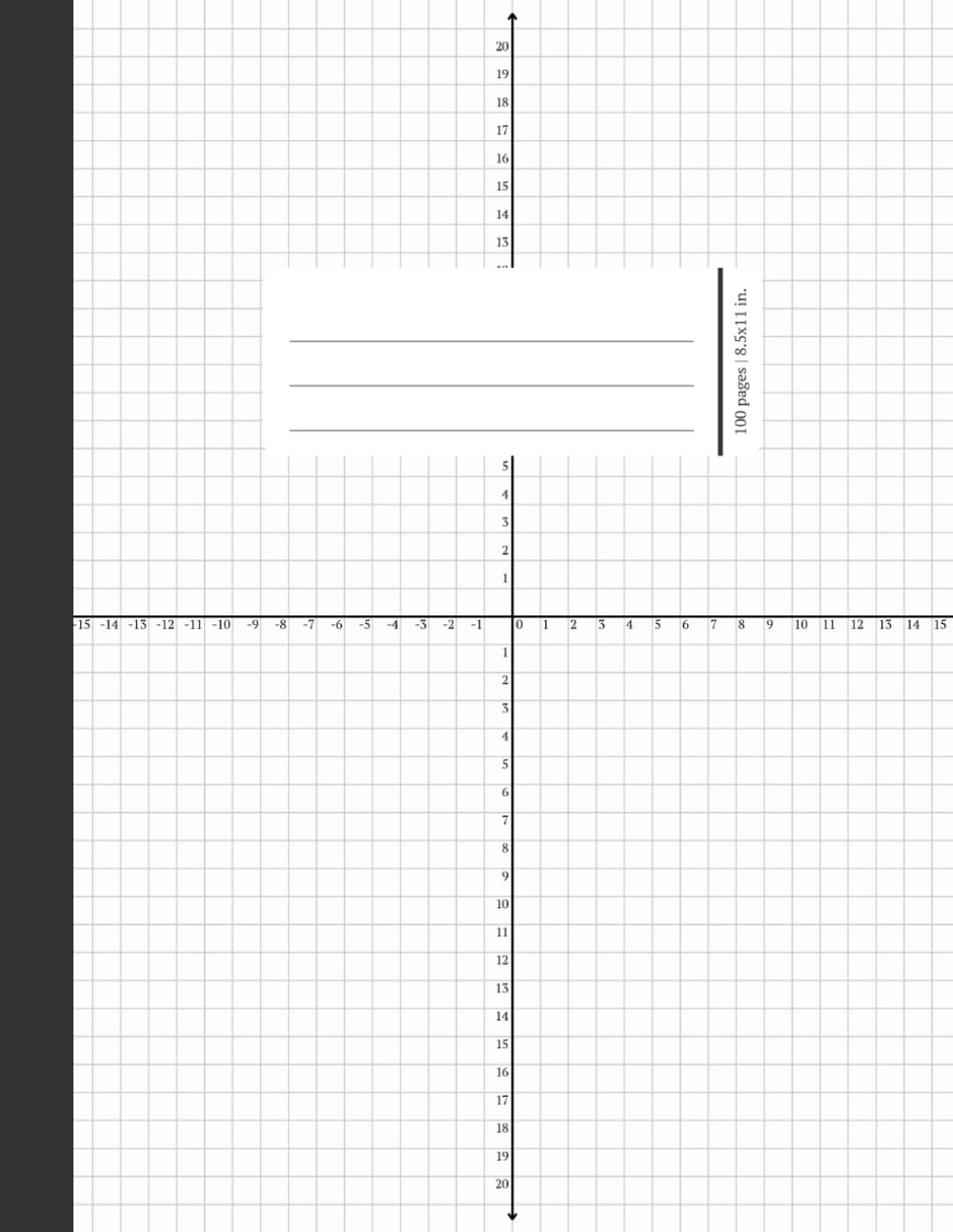 XY Axis Graph Paper 4 Quadrant Coordinate Grid Notebook For Graphing Paper Co ABC Amazon de Books